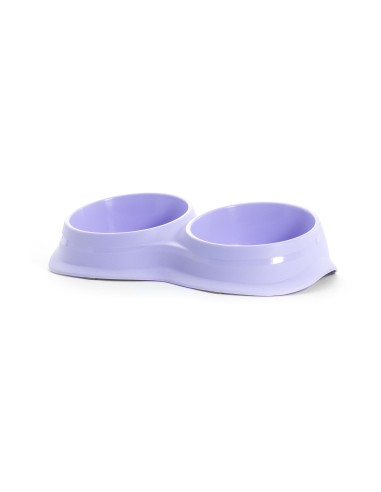 Vague double plastic dog bowl - Record