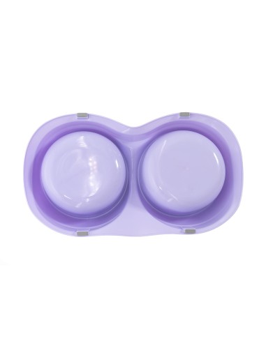 Vague double plastic dog bowl - Record