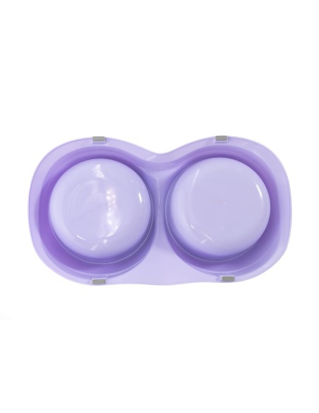 Vague double plastic dog bowl - Record