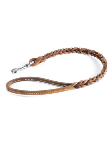 Double plait leather leash 75 cm - Record