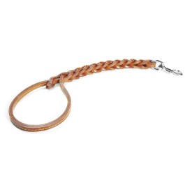 Triple plait leather leash 50 cm - Record