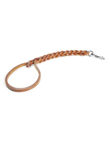 Triple plait leather leash 50 cm - Record