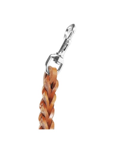 Triple plait leather leash 50 cm - Record