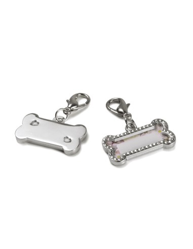 Bone-shaped address holder with rhinestones - Record