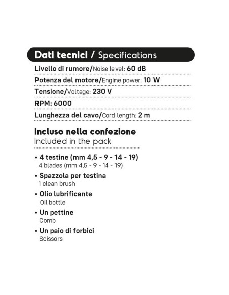 Tosatrice per cani con filo Type 1400 serie A5 - Moser