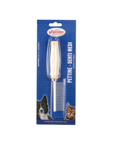 Metal comb medium teeth 17x3 cm - Record