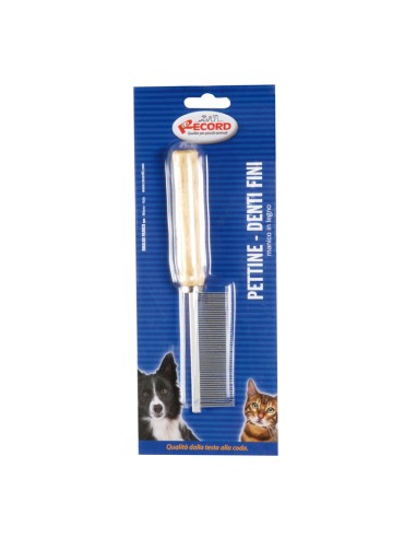Pettine in metallo denti fini 18x3 cm - Record