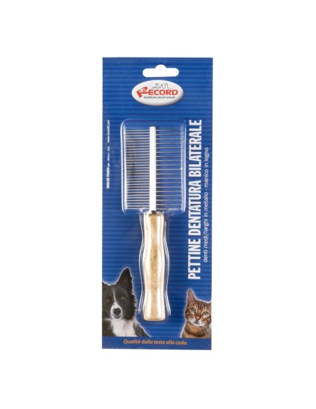 Double metal comb medium/wide teeth 17x5,5 cm - Record