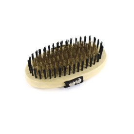Oval palm brush with brass bristle - Record