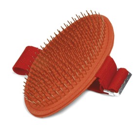 Rubber palm brush with metal pins - Record