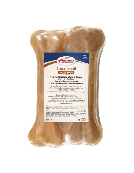 Ossi per cani Medio termoretratti pelle bovina 2 pcs - Record