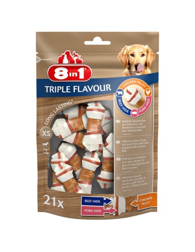 Mini bones for dogs 8in1 Triple Flavour - 8in1