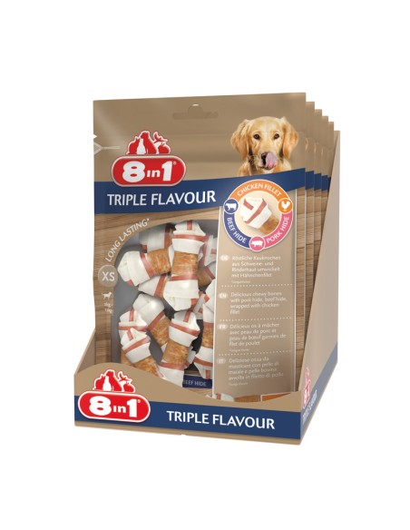 Mini bones for dogs 8in1 Triple Flavour - 8in1