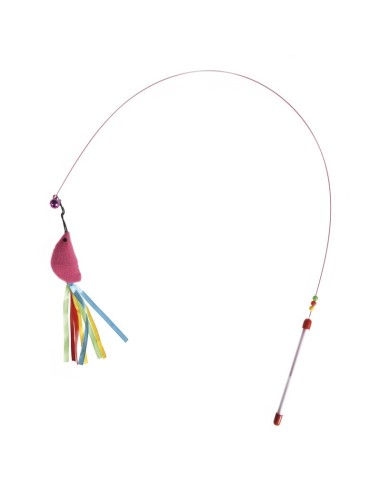 Cat teaser pole with pink mouse 6 pcs/pack - Cat&Rina