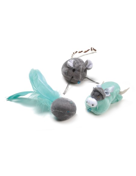 Cat teaser 3in1 stick with 3 interchangeable toy 6 pcs/pack - Cat&Rina