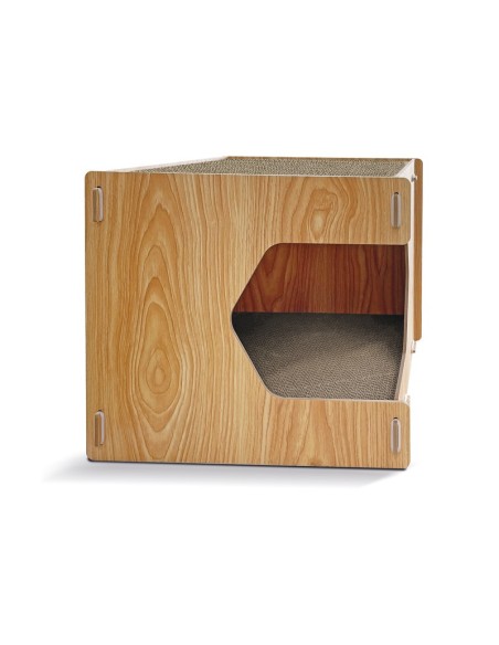 Angular wood and cardboard cat scratcher - Record