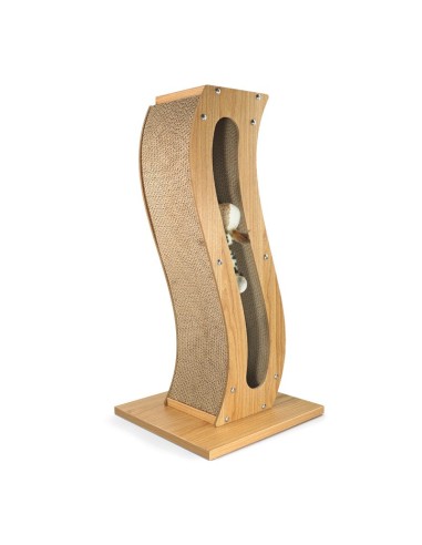 Wood and cardboard cat scratcher Onda - Record