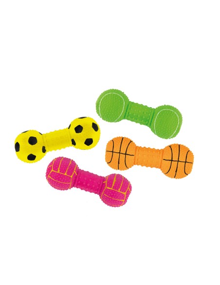 Latex dog toy with squeaker Dumbbell balls Display 24 pcs - Record
