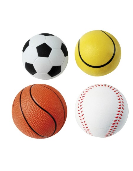 Dog balls Sport Ø 5,7 cm assorted soft rubber 12 pcs/pack - Record