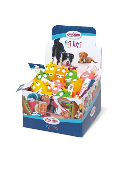Vinyl dog toy with squeaker Ovetti felici Display 36 pcs - Record