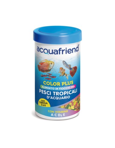 Mangime in fiocchi per pesci tropicali Color plus 250 ml - Acquafriend