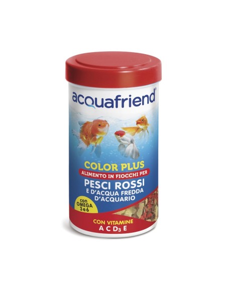Mangime in fiocchi per pesci rossi Color plus 250 ml - Acquafriend