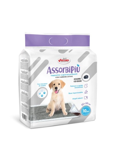 Assorbipiù puppy pads 60 x 60 cm with activated charcoal - Record