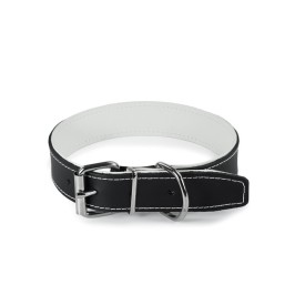 Laredo line leather dog collar with adjustable buckle and contrasting coating - Record