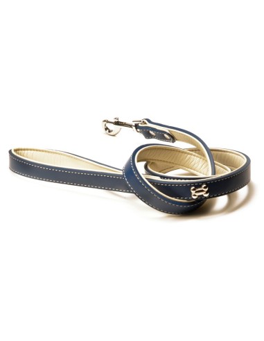 Faux leather dog leash with bone studs - Record