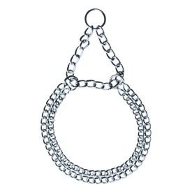Semi chocking dog collar with a double chain - Record