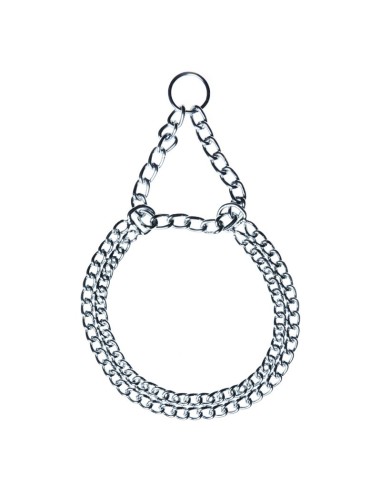 Semi chocking dog collar with a double chain - Record