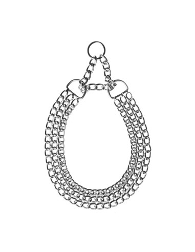 Semi chocking dog collar with a triple chain - Record