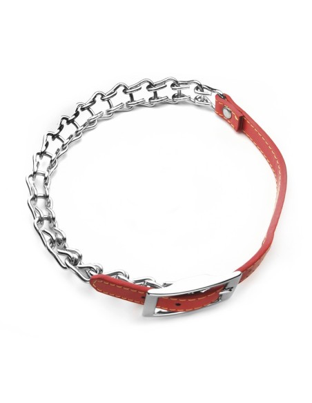 Ladder dog collar with faux leather fastening - Record