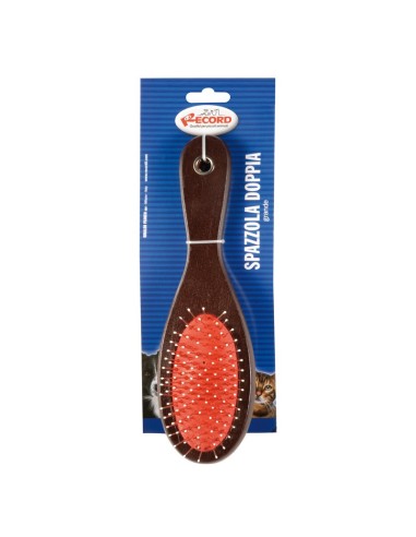 Double brush with steel pins and bristles - Record