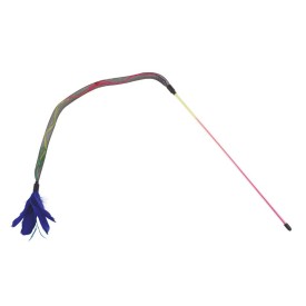 Cat teaser with fringes, feathers and bell - Record