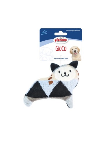 Knitted dog toy with squeaker - Record