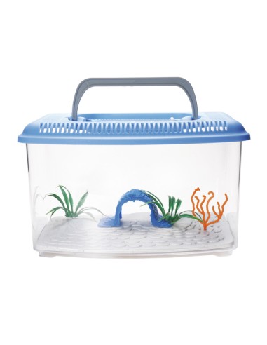 Plastic aquarium carrier with decorations - Acquafriend