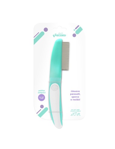 Metal flea comb 69 teeth 4x20 cm - Record