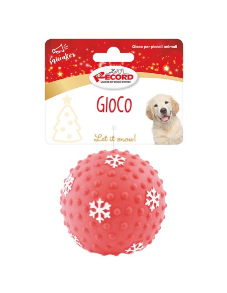 Pallina natalizia in lattice per cani - Record