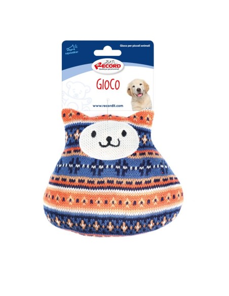 Knitted dog toy with squeaker - Record