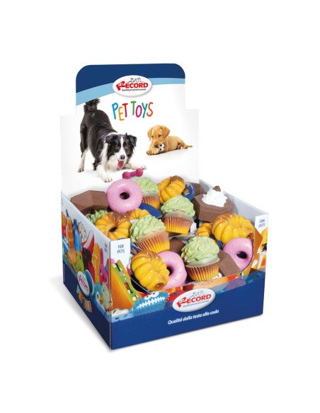 Latex dog toy with squeaker Cupcakes Display 48 pcs - Record