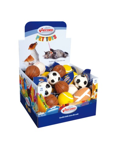 Gioco per cani in lattice con squeaker Palle Display 24 pcs - Record