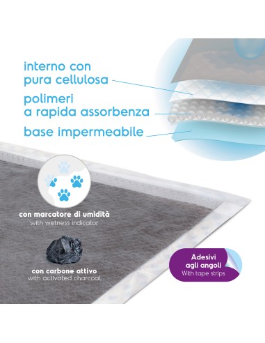 Assorbipiù puppy pads 60 x 90 cm with activated charcoal - Record