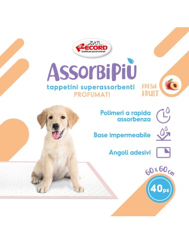 Assorbipiù puppy pads 60 x 60 cm Fresh Fruits - Record