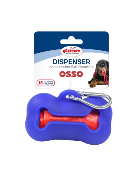 Dispenser sacchetti igienici per cani in silicone Osso - Record
